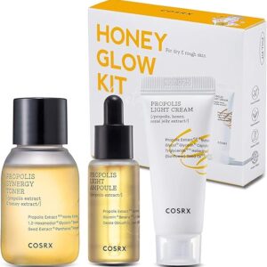COSRX Honey Glow Kit | Propolis Synergy Toner, Ampoule, Cream | Moisturizing, Hydrating, Nourishing
