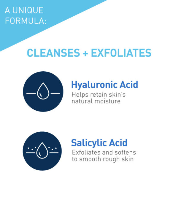 CERAVE SA Smoothing Cleanser Salicylic acid foaming gel for smooth skin 236ml - Image 3